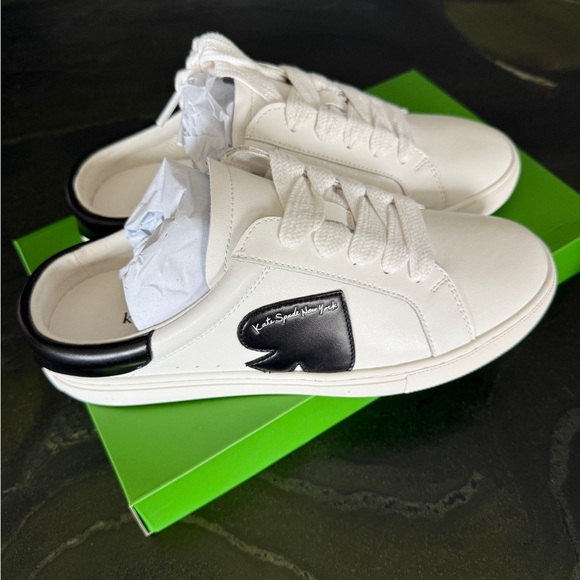 Kate Spade White and Black Mules NWT - Picture 1 of 4